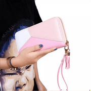 LIUguoo Womens Leather Long Wallet Large Capacity Zipper Around Clutch Wristlet Cell Phone Bags Business Travel Multi Card Money Purse